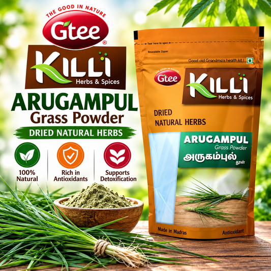 KILLI Arugampul Grass Powder 100g || premium Herbal Powder