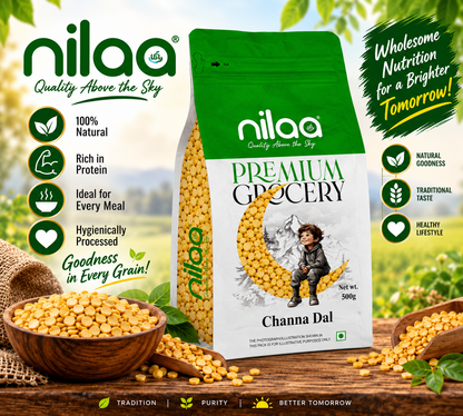 Nilaa Premium Chana Dal Wholesale 500g || Split Bengal Gram