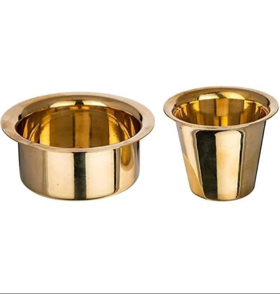 Brass Filter Coffee Dabara & Tumbler Set – Authentic South Indian Coffee Cup