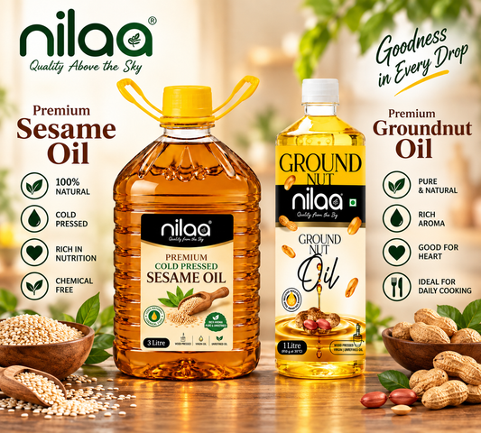 Nilaa Cold Pressed Oil Combo Pack 4L || Sesame & Groundnut Oil