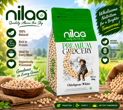 Nilaa White Chickpeas Wholesale 500g || Premium Kabuli Chana
