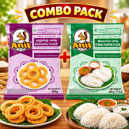 Anil Murukku Flour & String Hopper Flour Combo Pack of 2x500g
