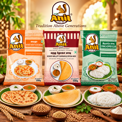 Anil Maida Flour, Varagu Dosa Mix & Idiyappam Flour Combo Pack of 3x500g