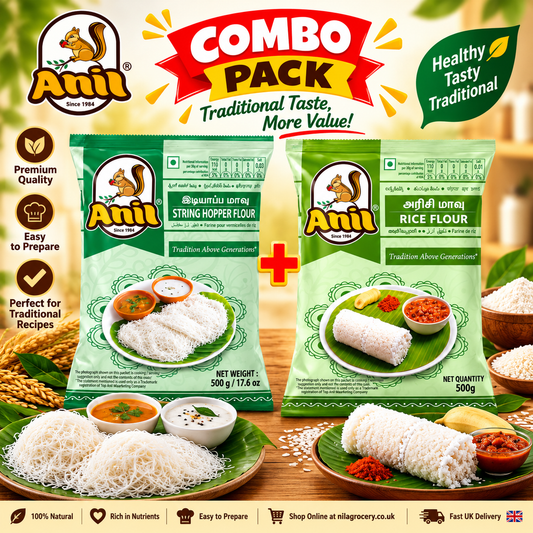 Anil String Hopper Flour & Rice Flour Combo Pack 2x500g