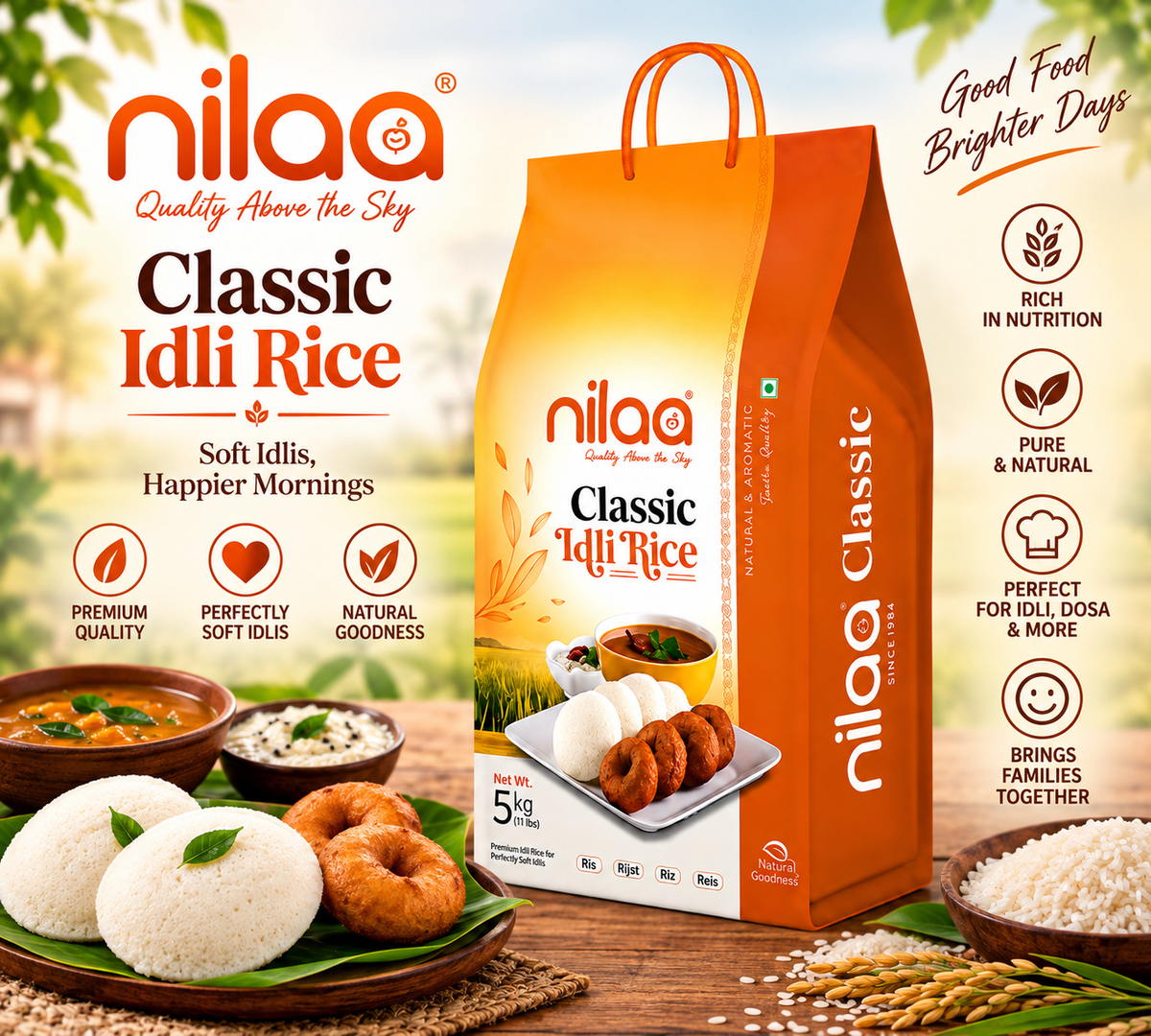 Nilaa Classic Idli Rice 5Kg || Wholesale South Indian Rice