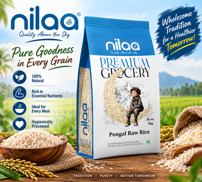 Nilaa Pongal Raw Rice 1kg || Premium Pacharisi Rice