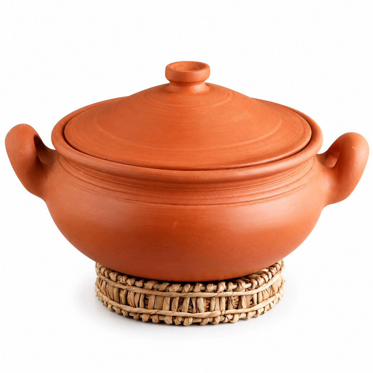 Clay Kadai With Lid 8 Inch