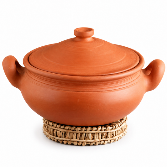 Clay Kadai With Lid 8 Inch
