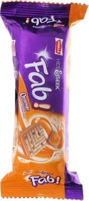 Parle Hide & Seek Fab Orange Cookies 125g || Orange Cream