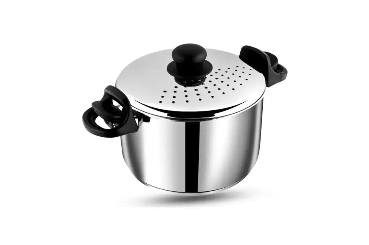 SS Rice Cooking Pot with Strainer lid + Stand/Annapathiram