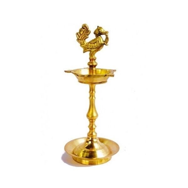 Brass Peacock Kuthuvilakku ( Oil Lamp )