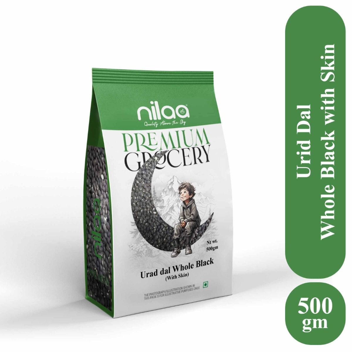 Nilaa Urad dal Whole Black with skin | Karuppu Ulunthu - 500g