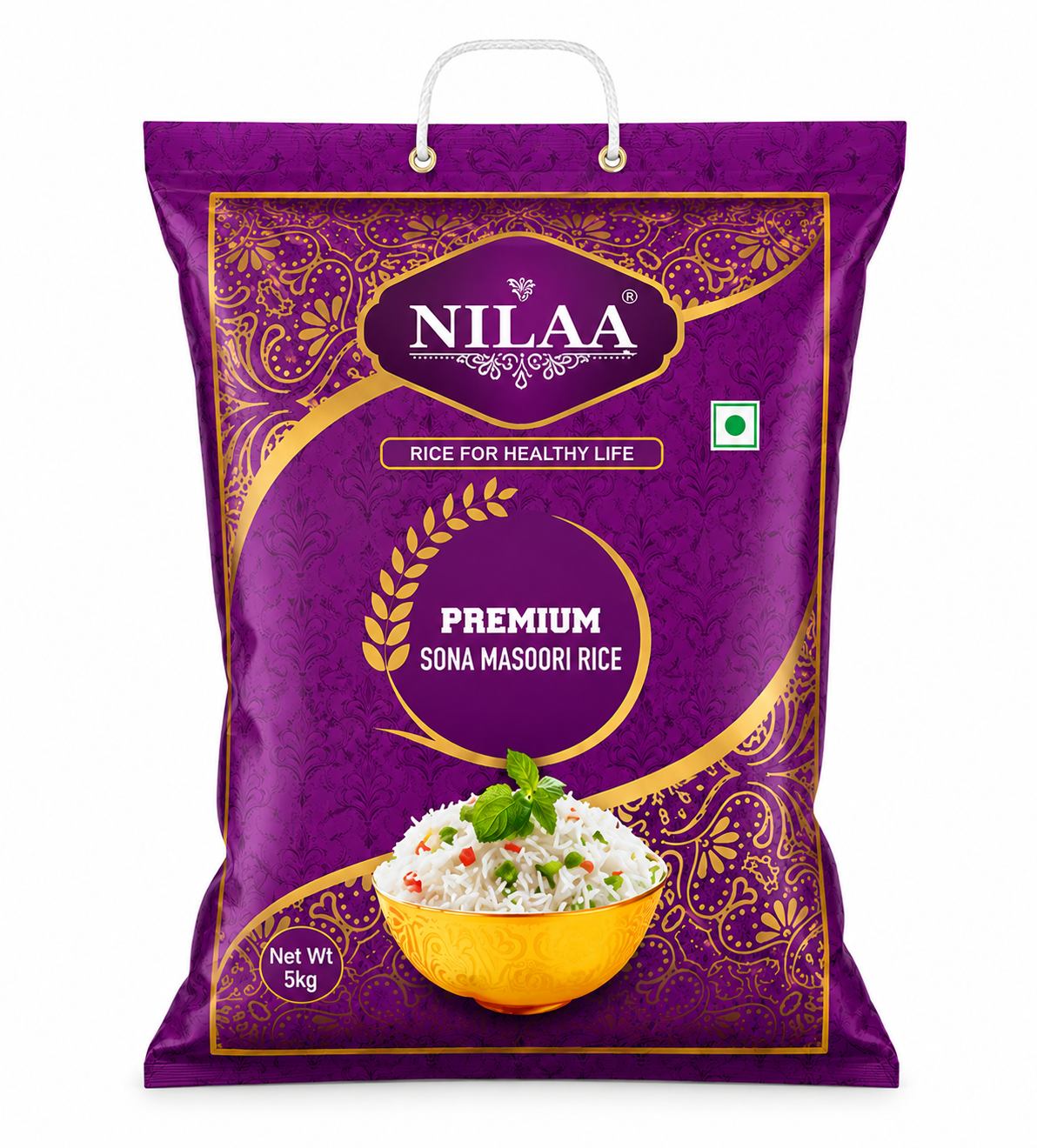 Nilaa Premium Sona Masoori Rice (Raw) - 10Kg