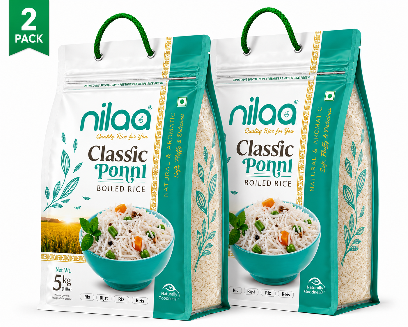 Nilaa Classic Ponni Boiled Rice - 5Kg x 2Pac