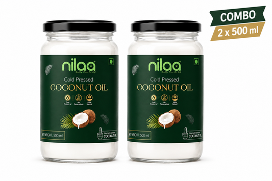 Nilaa Virgin Cold Pressed Coconut Oil – 2 × 500ml Combo Pack (1 Litre)