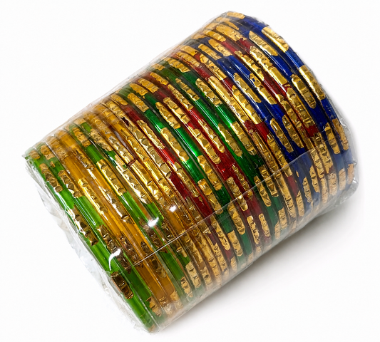 Multi Color Glass Bangles - 2-8 Size