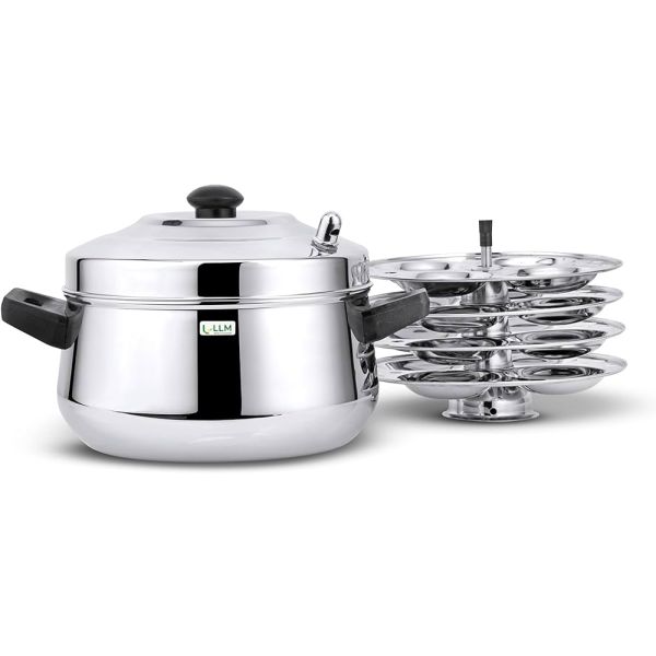 LLM Curve 4 Plates Stainless Steel Idly Cooker / Steamer (INDUCTION BASE)