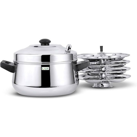 LLM Curve 4 Plates Stainless Steel Idly Cooker / Steamer (INDUCTION BASE)