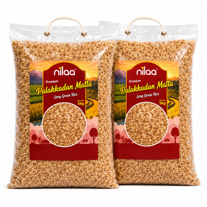 Nilaa Premium Palakkadan Matta Rice Long Grain– 2 × 5kg Combo Pack (10kg)