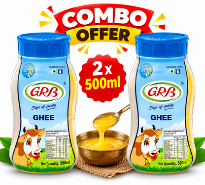 GRB Pure Ghee 500ml x 2nos || Premium Cow Ghee