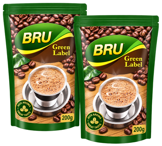BRU Green Label Coffee 200g – Pack of 2 (400g)